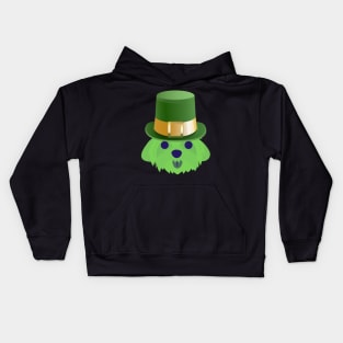 Maltese St Patrick's Day Funny Dog with St Patrick's Hat Kids Hoodie